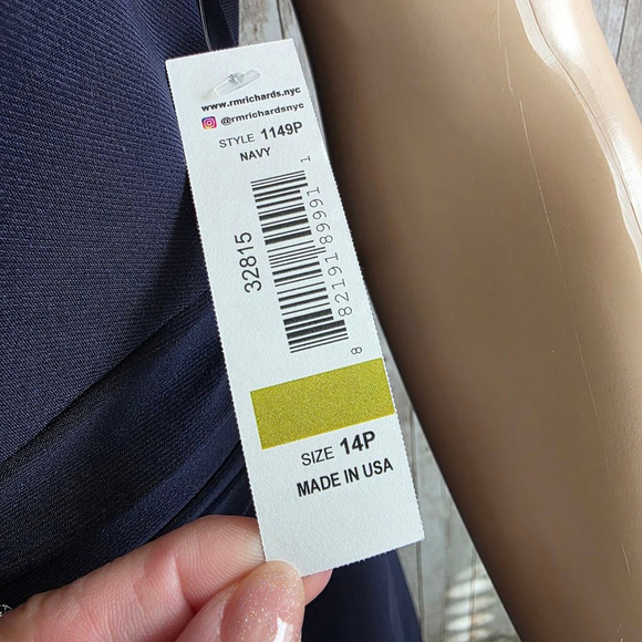 Women's R&M Richards Petite Dress Size 14P Navy - Picture 6 of 9